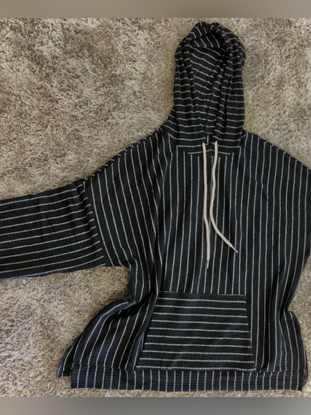 Black Striped Bohemian Hoodie 🌙